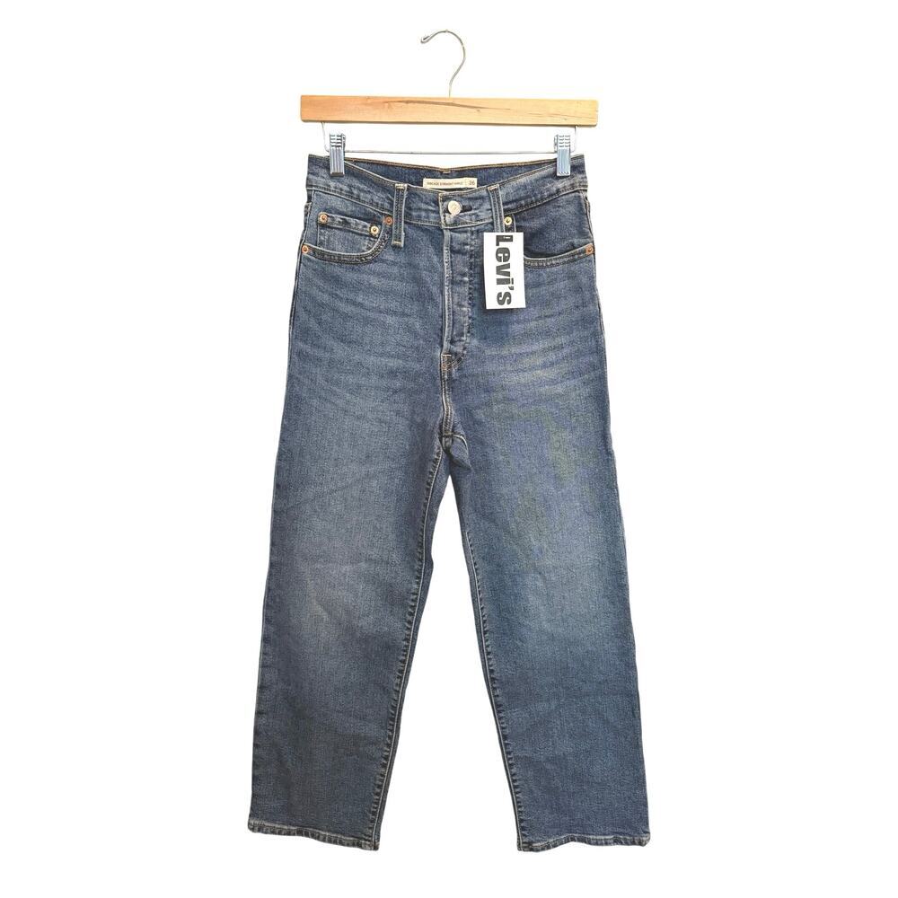 Levi’s Ribcage Straight Ankle Jeans Women’s Size 26 Blue Medium Wash Denim FLAW